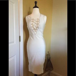 Bandage Dress with Gold Detail